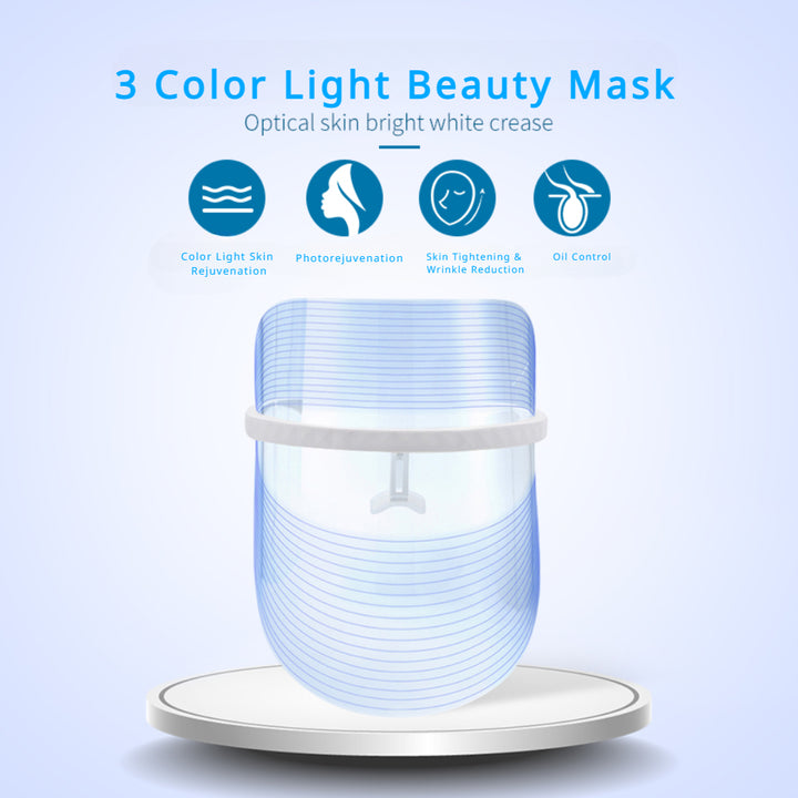 LED Light Therapy Face Beauty Facial Devices Red Light Therapy Skin Care Led Transparent Mask Home Use Beauty Devices 3 Colours