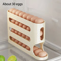 Fridge Egg Storage Box 4 Layers Automatic Rolling Egg Holder Rack Ladder Style Refrigerator Egg Dispenser Home Kitchen Storage