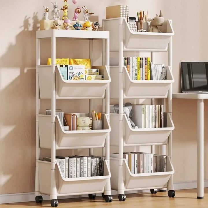 Kitchen Storage Rack Trolley Bookshelf Kitchen Corner Narrow Slit Storage Cabinet Bathroom Living Room Home Organizer