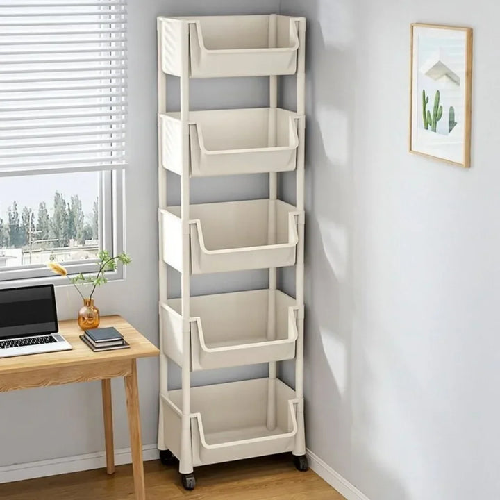 Kitchen Storage Rack Trolley Bookshelf Kitchen Corner Narrow Slit Storage Cabinet Bathroom Living Room Home Organizer