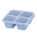 Square Divider Bento Box Reusable 4-compartment Food Container Snack Nuts with Lid Platter Wheat Straw Lunch Box KitchenSupplies