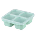 Square Divider Bento Box Reusable 4-compartment Food Container Snack Nuts with Lid Platter Wheat Straw Lunch Box KitchenSupplies