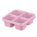 Square Divider Bento Box Reusable 4-compartment Food Container Snack Nuts with Lid Platter Wheat Straw Lunch Box KitchenSupplies