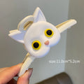 New Cute Black White Cat Hair Clips Women Hollow Geometric Grab Claw Clips Cartoon Animal Hairpin Girls Hair Accessories